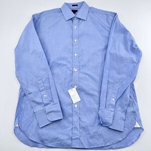 J.Crew Crosby Button Front Shirt Mens L Blue 120s 2-Ply Cotton Business Casual